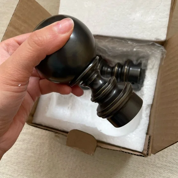 Restoration Hardware Estate Metal Ball Finials Medium Set Of 2 - Picture 4 of 5